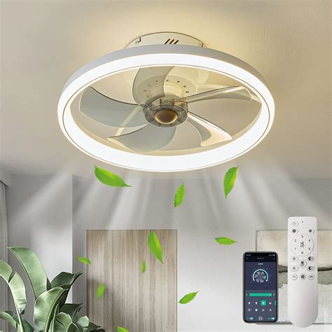 LMiSQ Modern Ceiling Fans With Lights Reversible Fan With Remote 20in