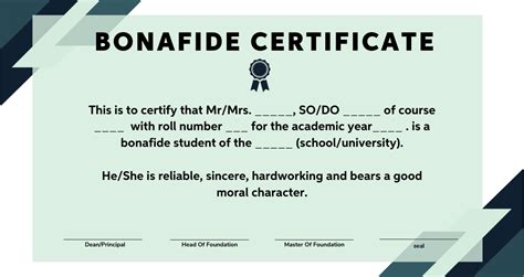 What Is A Bonafide Certificate Need And Application Format