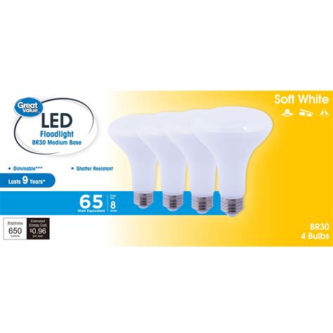 Great Value Br Led Floodlight Bulb Watt W Equivalent Dimmable