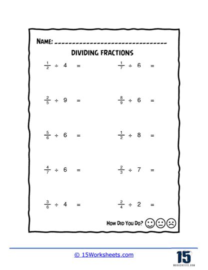 Dividing Fractions Worksheets 15 Worksheets Library