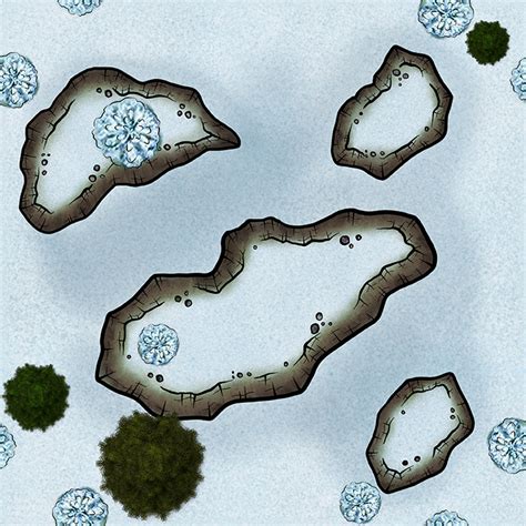 3D Printable Arctic Forest - Modular Digital DnD Terrain Battle Map Tiles by Daniel DiPietro