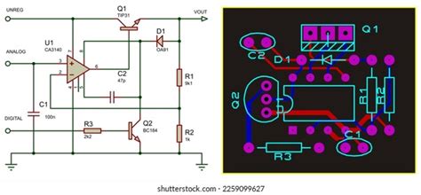 Electrical Schematic Diagram Analogtodigital Converter Pcb Stock Illustration 2259099627