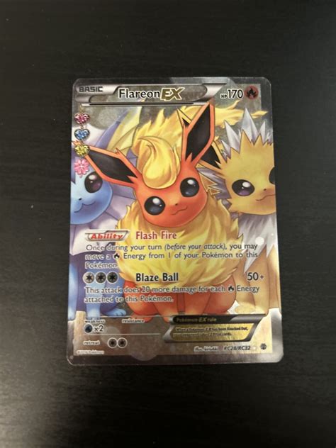 Flareon EX RC28 RC32 Generations Pokémon TCG Holo Full Art Ultra Rare