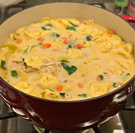 Creamy Chicken Tortellini Soup The Cookin Chicks