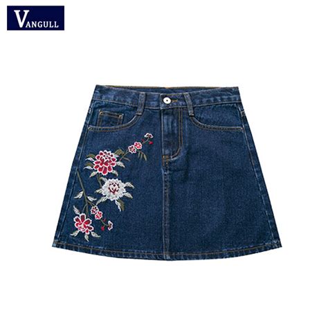 2018 Summer New European Style Lady Jeans High Waist Sexy A Line Skirt