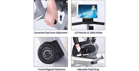 MaxKare Recumbent Stationary Exercise Bike Pulse Monitor Phone Holder