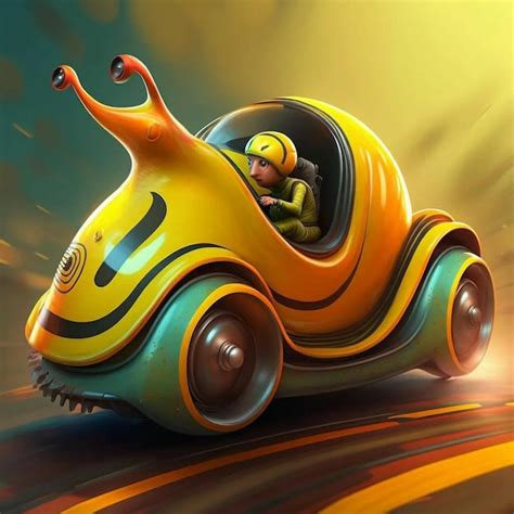 Premium Photo | The little yellow car is a cartoon character from the ...