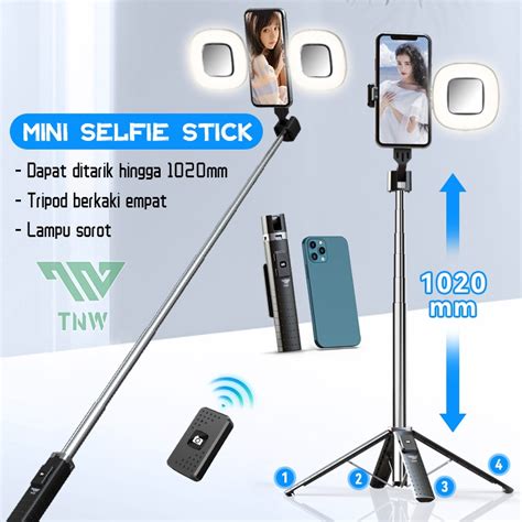 Jual COD TNW P04 Mini Selfie Stick Tongsis Bluetooth Tripod 4 IN 1