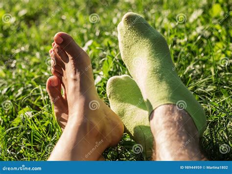 Feet Of Loving Couple On A Picnic Stock Image Image Of Bare Happy 98944959