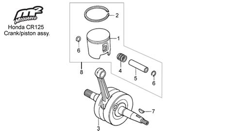 Honda CR125 parts, crank/piston assy. – Msquared Karting