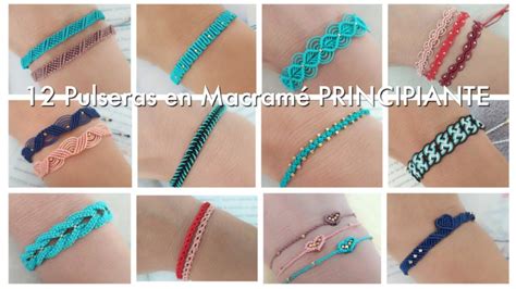 12 PULSERAS FÁCIL Y RÁPIDO PULSERAS EN MACRAMÉ PARA PRINCIPIANTES