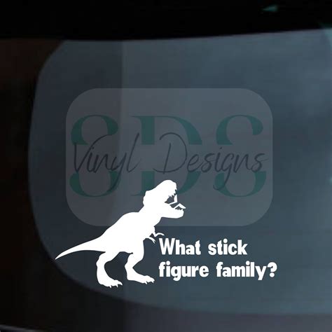 Dinosaur What Stick Figure Family Decal - Etsy