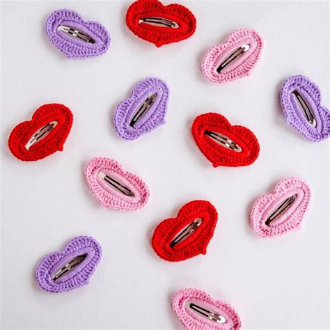 Heart Hair Clip Heart Shaped Hair Snap Kawai Heart Hair Barrette Red