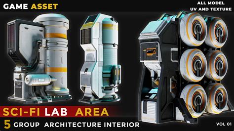 ArtStation - 5 SCI-FI INTERIOR LAB AREA VOL 01 | Game Assets