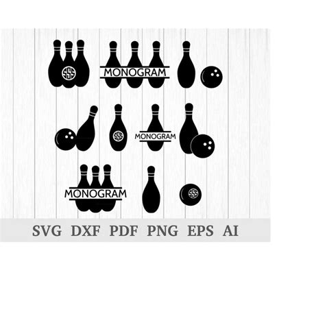 Bowling Svg Bowling Monogram Svg Bowling Pins Svg Bowling Inspire Uplift