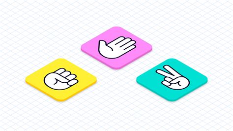 Isometric Rock Paper Scissors Icons 692427 Vector Art At Vecteezy