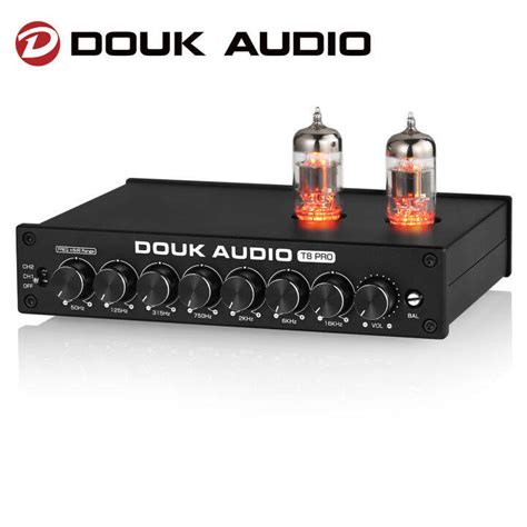 Douk Audio T8 Pro 7 Band Eq Tube Preamp Equalizer Xlr Pre Amplifier For