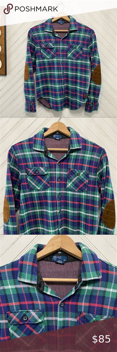 Polo Ralph Lauren Flannel Elbow Patch Plaid Shirt Plaid Shirt Polo Ralph Lauren Casual