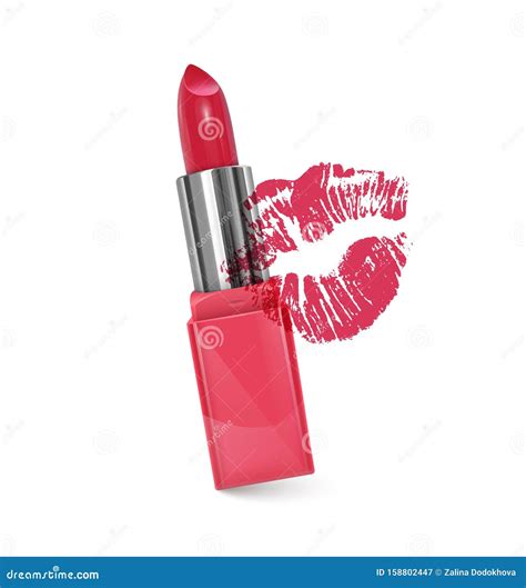 Lipstick For Makeup Your Face On White Background Red Lipstick Makeup Cosmetics Realistic