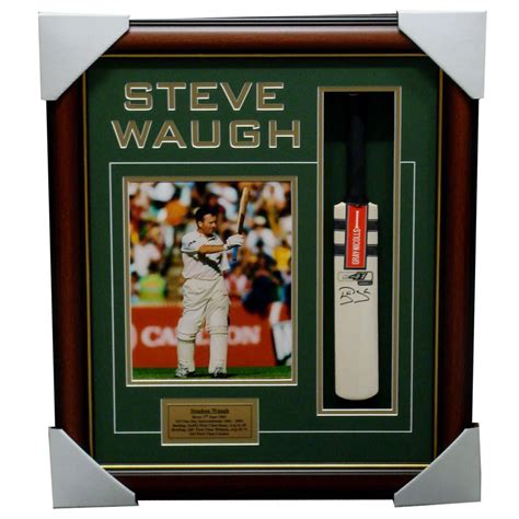 Steve Waugh Australia Mini Cricket Bat Signed Box Framed 1143 Ht