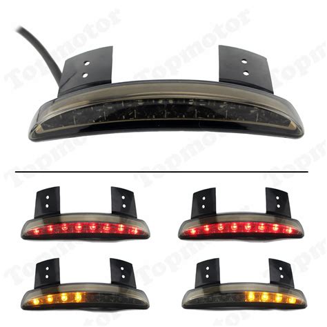 Smoke Chopped Motorcycle Fender Cut Led Tail Brake Rear Running Light