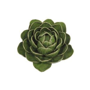 Pe A Decorativa De Mesa Em Ceramica Flor Verde Leroy Merlin