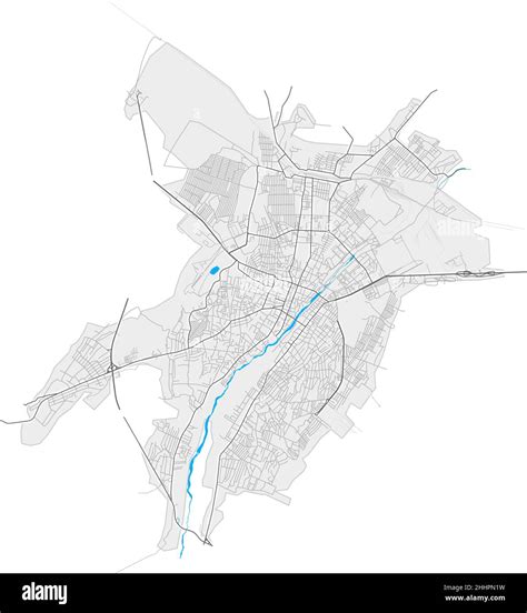 Ganja, Azerbaijan high resolution vector map with city boundaries and ...