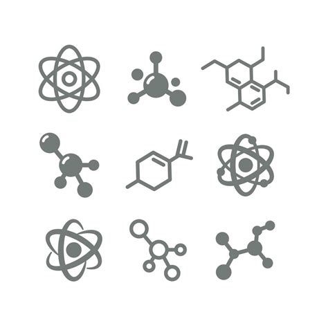 Atoms And Molecules Bonds And Structure Icon Set Molecule Cell And