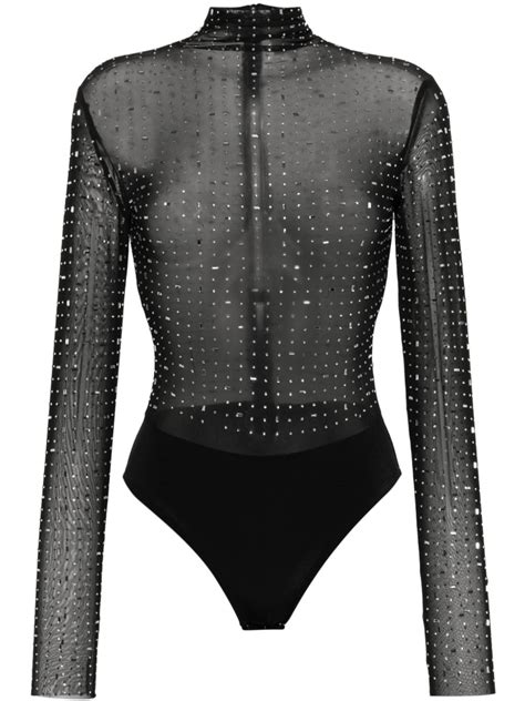 Atu Body Couture Rhinestone Embellished Bodysuit Farfetch