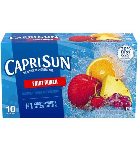 Capri Sun Fruit Punch Flavored Juice Drink Blend 10 Ct Pouches 60 0