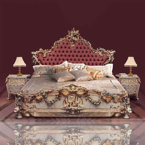 Luxury button Deep red fabric bed frame for home 17885