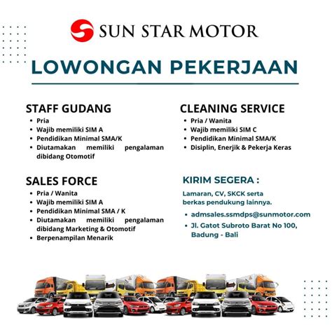 Lowongan Kerja Sebagai Staff Gudang Cleaning Service Dan Sales Force