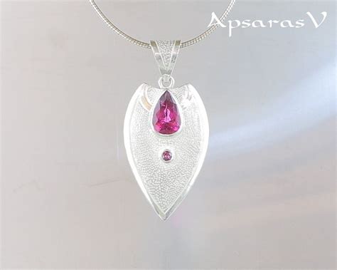 Pendentif Tourmaline Rose Argent Sterling 925 Pierre Etsy France