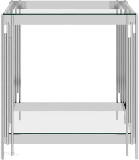 Vidaxl Stolik Kawowy Srebrny X X Cm Stal Nierdzewna I Szk O