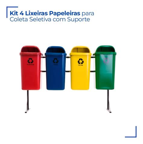 Lixeiras Para Coleta Seletiva Litros Kit Papeleiras Mebuscar