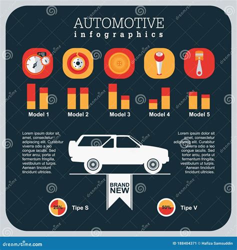 Automotive Infographics Vector Illustration Decorative Design Stock