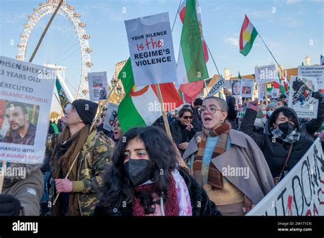 London Uk 10 Dec 2022 Iranians And Supporters March Through London