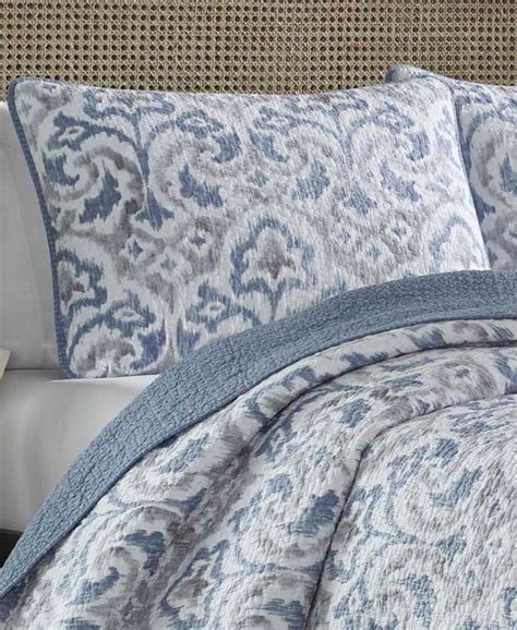 Tommy Bahama Home Tommy Bahama Cape Verde Smoke Reversible 3 Piece Full Queen Quilt Set Macy S