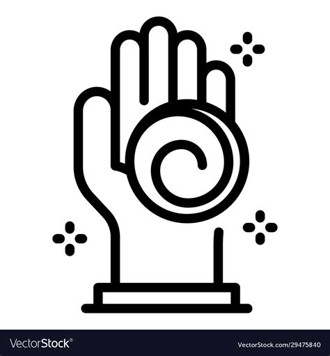 Hand Hypnosis Icon Outline Style Royalty Free Vector Image