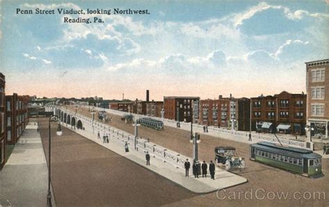 Penn Street Viaduct Looking Northwest Reading Pa Postcard