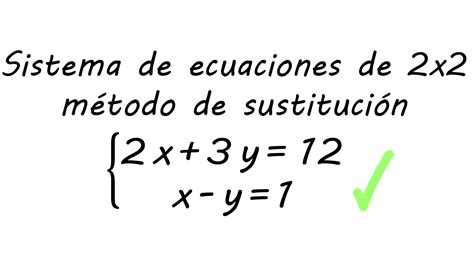 Sistema De Ecuaciones 2x2 Metodo De Sustitucion Youtube