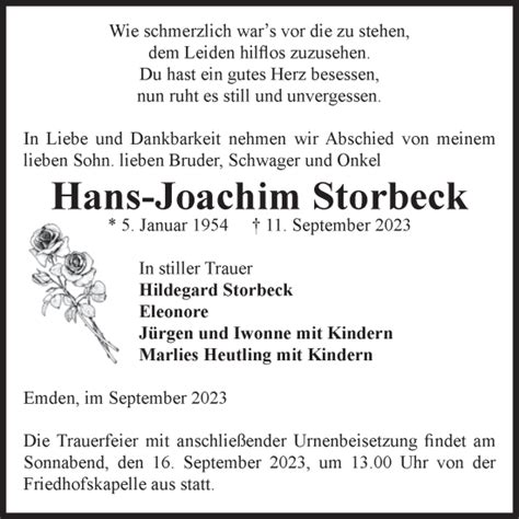 Traueranzeigen Von Hans Joachim Storbeck Abschied Nehmen De