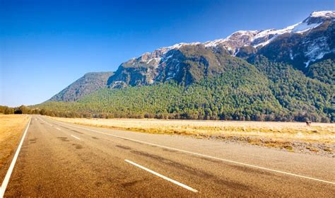 Scenic Winding Road Along Lake Pukaki To Mount Cook National Park