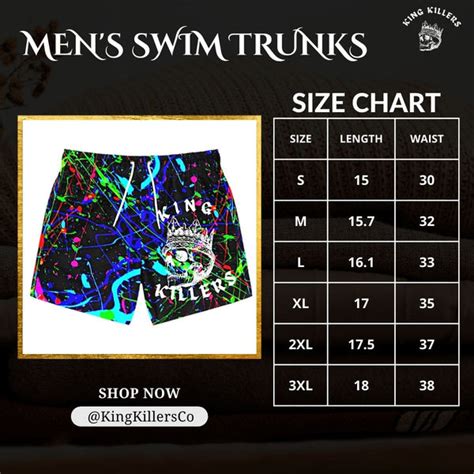 Swim Trunks Size Chart– King Killers