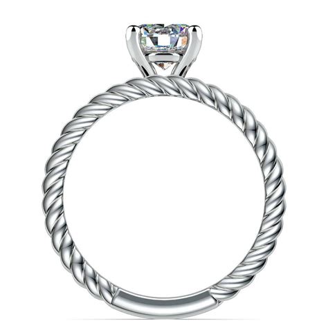 Twisted Rope Diamond Solitaire Bridal Set In White Gold