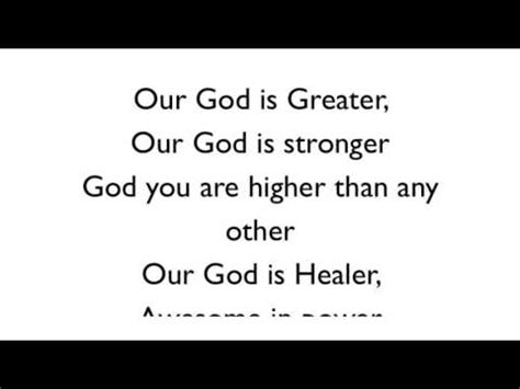 Our God Is Greater Lyrics
