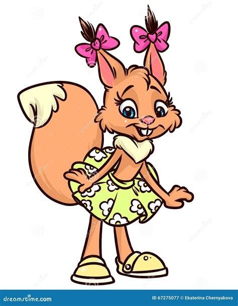 Squirrel Girl Character Cartoon Illustration Stock Illustration