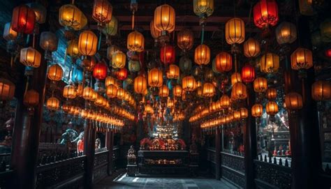 Premium AI Image | lantern in the temple lanterns in the temple