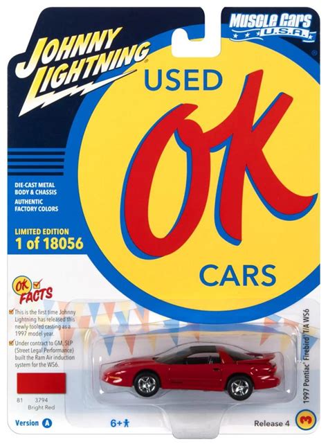 Johnny Lightning 1997 Pontiac Firebird Ws 6 Ta Red