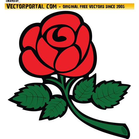 Vector for free use: Red Rose Vector